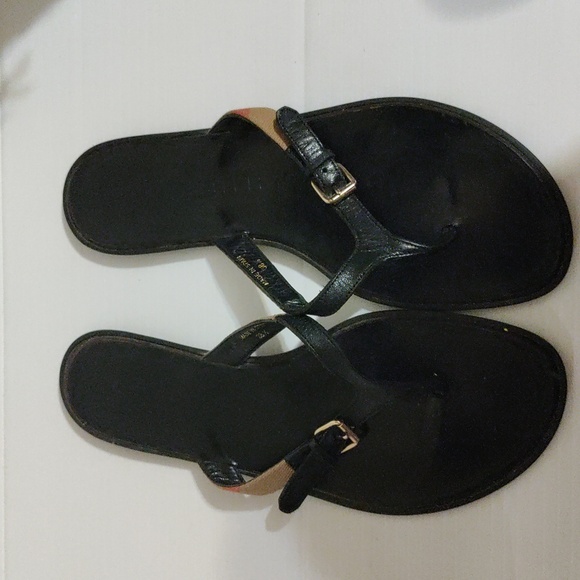 Burberry Masie Nova check Thong Flat Thong Sandals Sz 38.5 - Picture 2 of 9